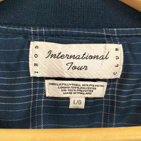 アイゾッド IZOD INTERNATIONAL TOUR フロント刺繍チェック柄Vネックピステ メンズ  L